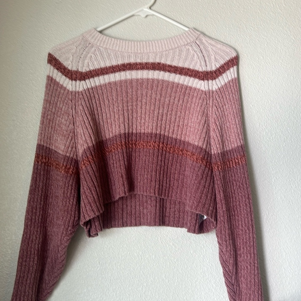 Aeropostale Womens Knit Striped Sweater Pink XS